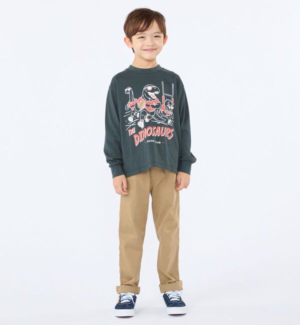 SHIPS KIDS「【SHIPS KIDS別注】ARCH＆LINE:100～130cm / ダイナソー  ロングスリーブ Tシャツ」|Tシャツ・カットソー|