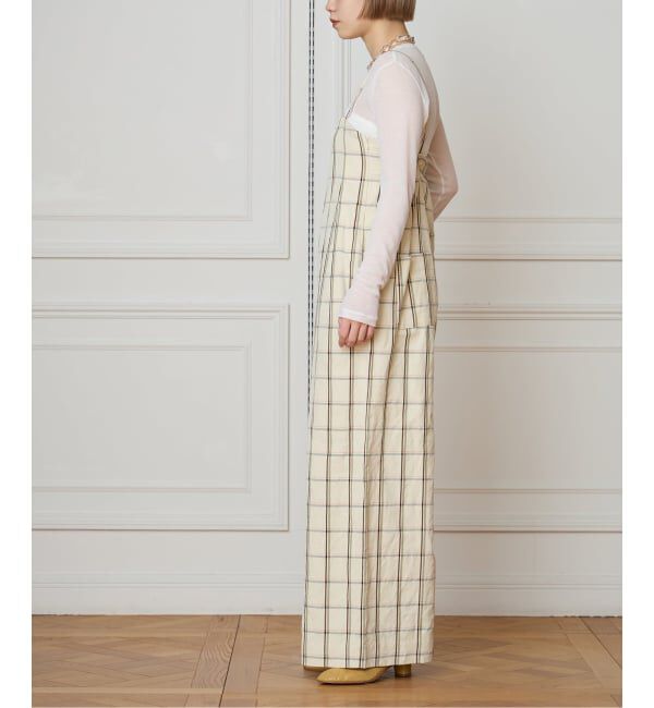 IENA LA BOUCLE「IENA LA BOUCLE P/Lチェックベアオールインワン」|オールインワン|