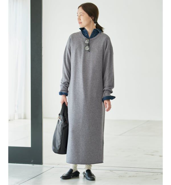 SLOBE IENA「《シリーズあり/予約》ウォッシャブルスムースニットワンピース」|ワンピース|