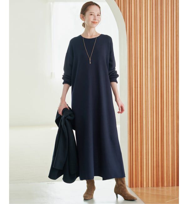 SLOBE IENA「《シリーズあり/予約》ウォッシャブルスムースニットワンピース」|ワンピース|