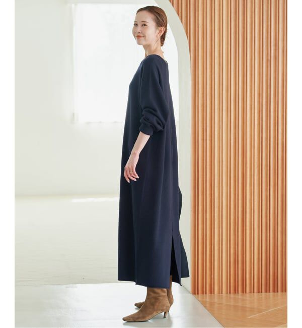 SLOBE IENA「《シリーズあり/予約》ウォッシャブルスムースニットワンピース」|ワンピース|