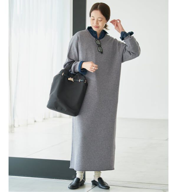SLOBE IENA「《シリーズあり/予約》ウォッシャブルスムースニットワンピース」|ワンピース|