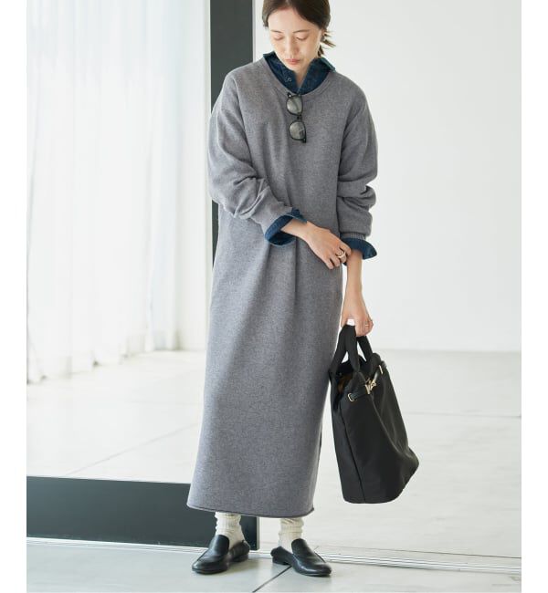 SLOBE IENA「《シリーズあり/予約》ウォッシャブルスムースニットワンピース」|ワンピース|