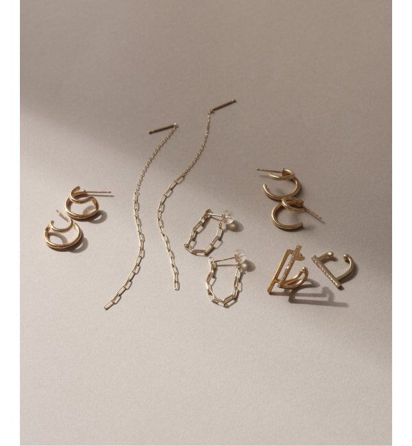 Lilas by Spick&Span「ペーパークリップチェーンロングピアス K10（両耳）」|ピアス|