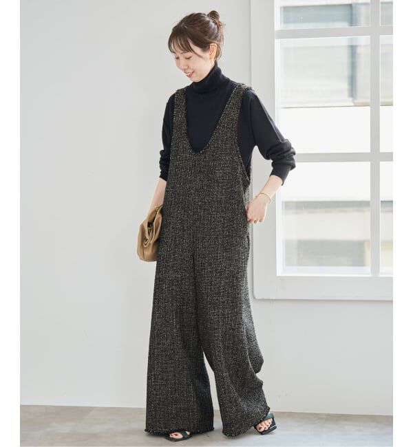 Spick and Span「ツイードUネックオールインワン」|オールインワン|