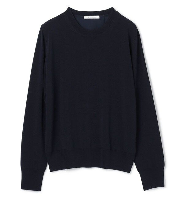 BEIGE,「【WEB限定・洗える】LECERF / 異素材バックシアーストレッチニット」|ニット・セーター|