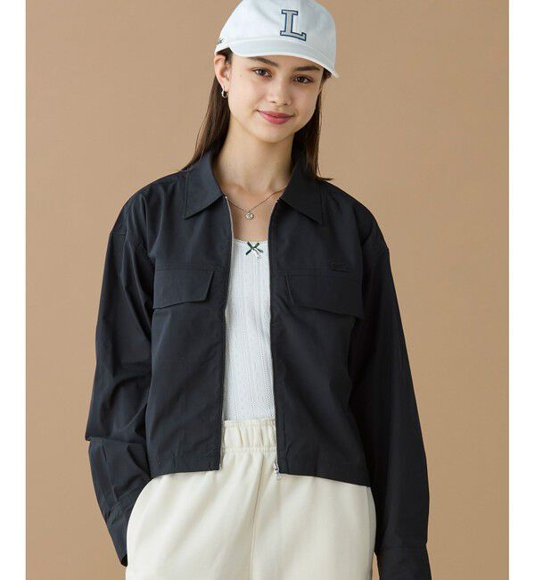 LACOSTE「ジップアップブルゾンシャツ」|シャツ・ブラウス|ブラック