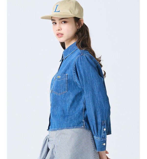 LACOSTE「デニムクロップドシャツ」|シャツ・ブラウス|