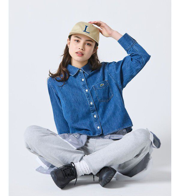 LACOSTE「デニムクロップドシャツ」|シャツ・ブラウス|