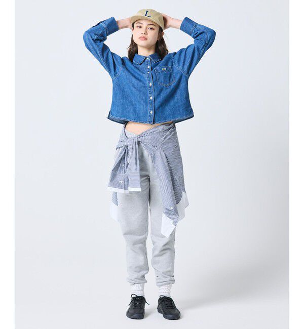 LACOSTE「デニムクロップドシャツ」|シャツ・ブラウス|