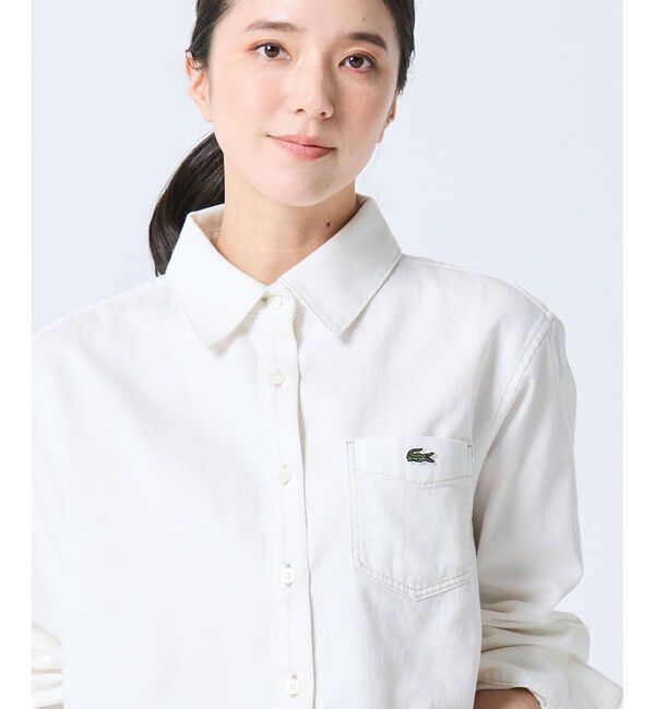LACOSTE「デニムクロップドシャツ」|シャツ・ブラウス|