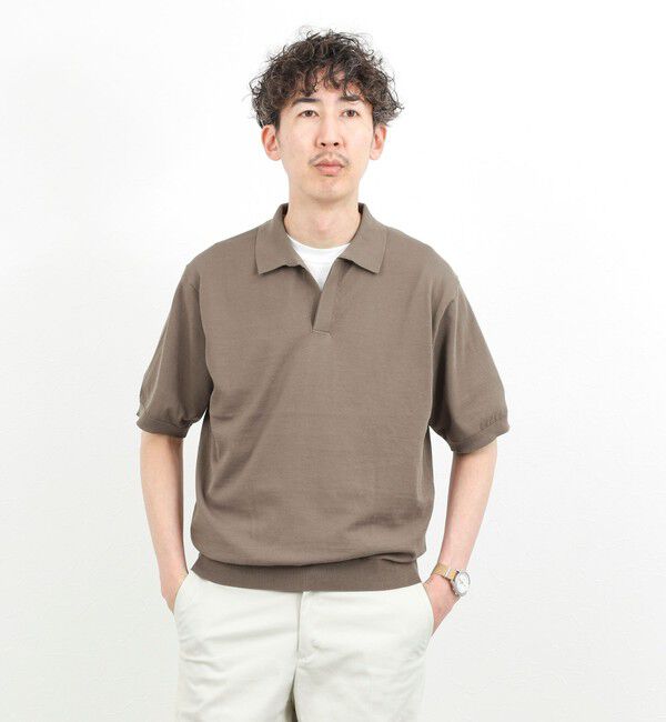 NOLLEY'S goodman「強撚シルクコットン 成型スキッパーニットポロ 26SS / ウォッシャブル」|ポロシャツ|