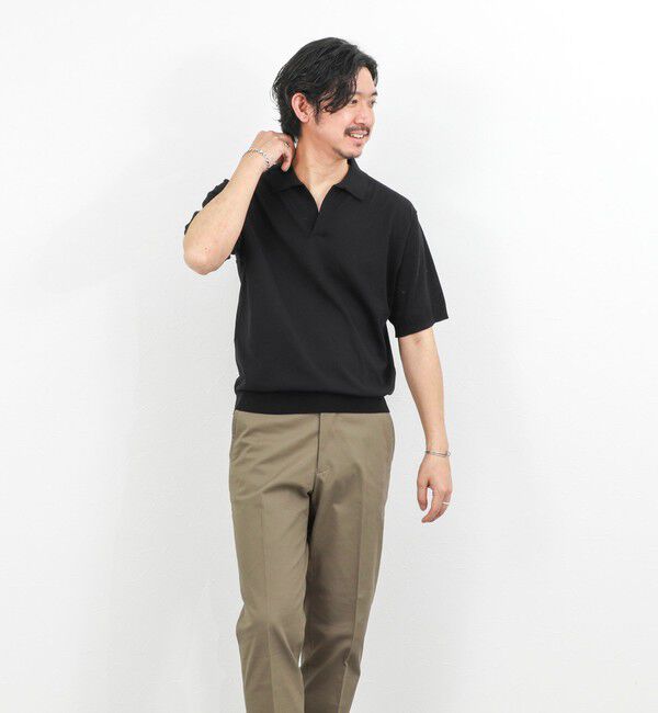 NOLLEY'S goodman「強撚シルクコットン 成型スキッパーニットポロ 26SS / ウォッシャブル」|ポロシャツ|