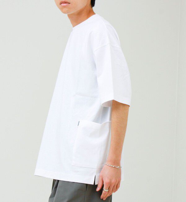 GLOSTER「バックステッチ サイドポケット クルーネックTシャツ」|Tシャツ・カットソー|