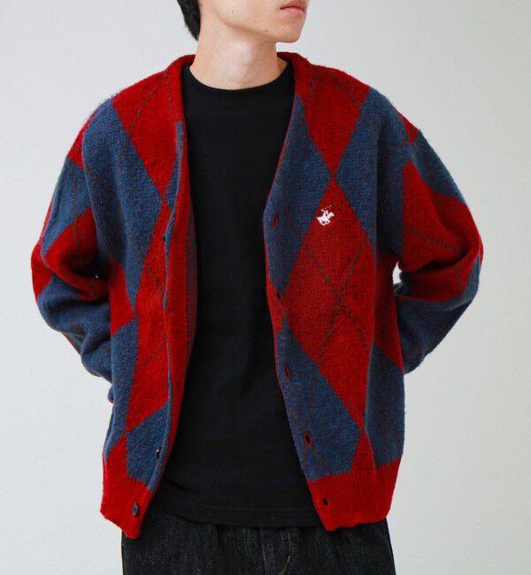 GLOSTER「【実績品番/UNISEX】【BHPC】モヘヤタッチニットカーディガン」|カーディガン|レッド系その他