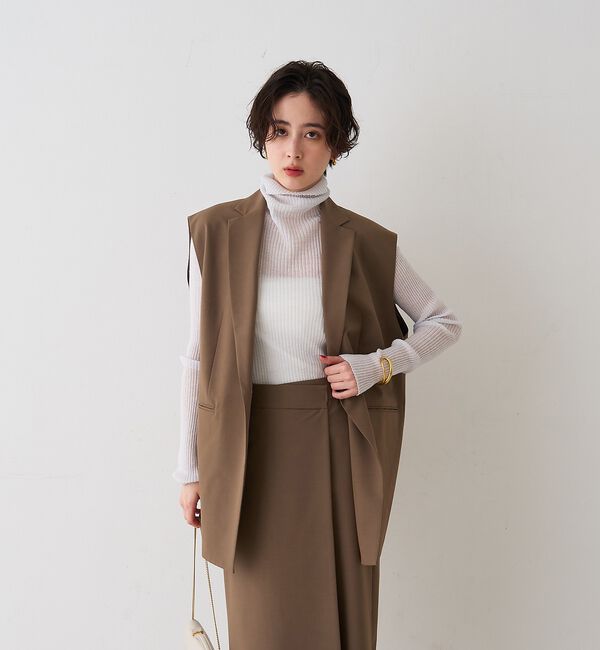 Rouge vif「【セットアップ対応】テーラーカラージレ」|ベスト・ジレ|