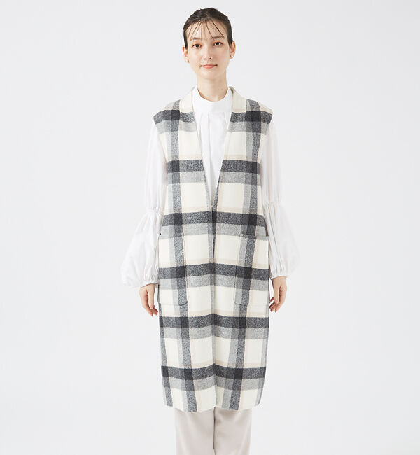 qualite「チェックダブルフェイスジレ」|その他|