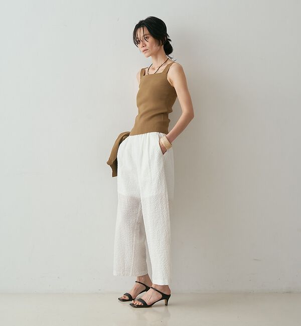 qualite「【セットアップ対応】シアーギンガムクロップドパンツ」|その他|