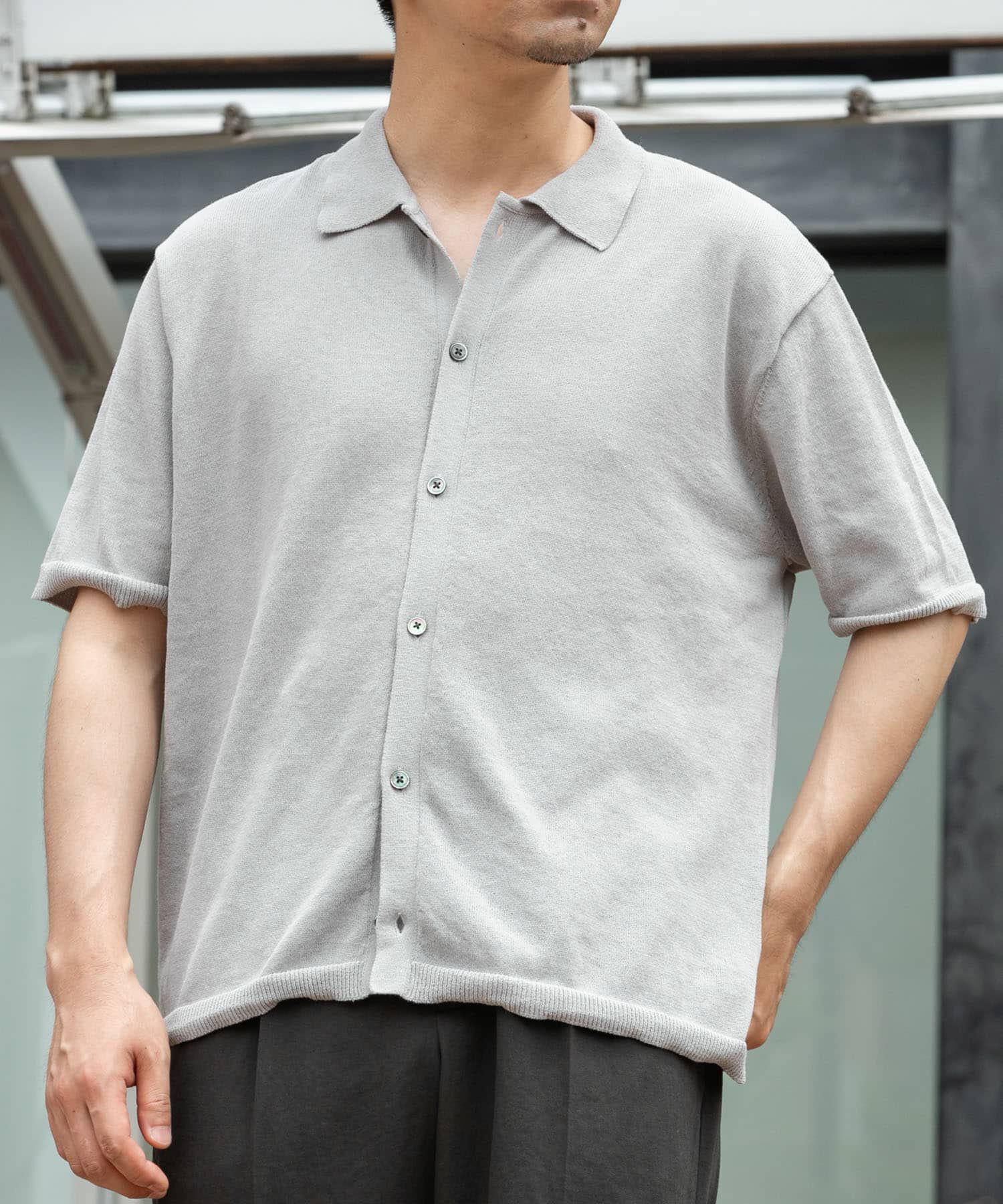 URBAN RESEARCH ROSSO「『UR TECH』AIRDRY半袖ポロカーディガン」|カーディガン|