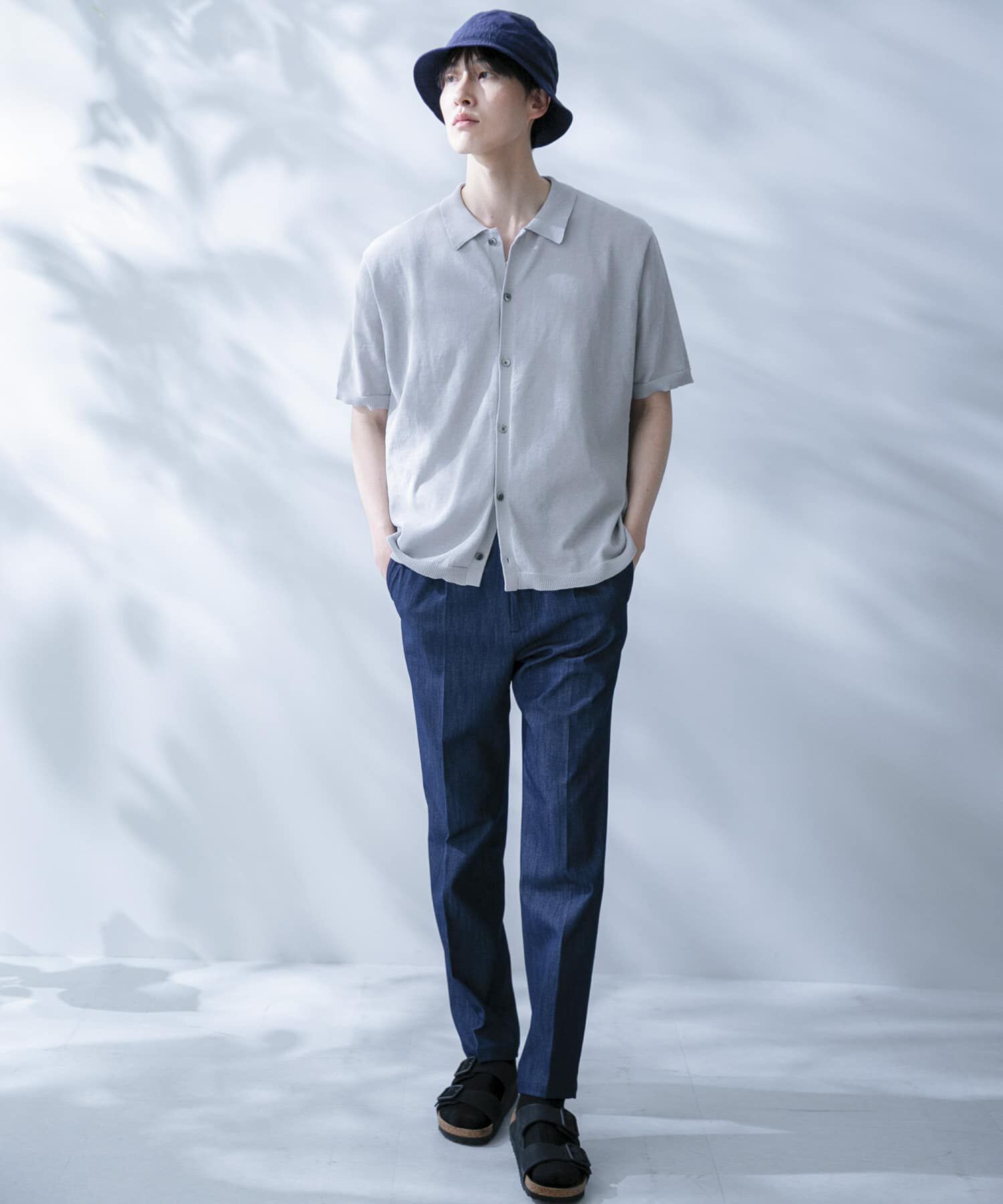 URBAN RESEARCH ROSSO「『UR TECH』AIRDRY半袖ポロカーディガン」|カーディガン|