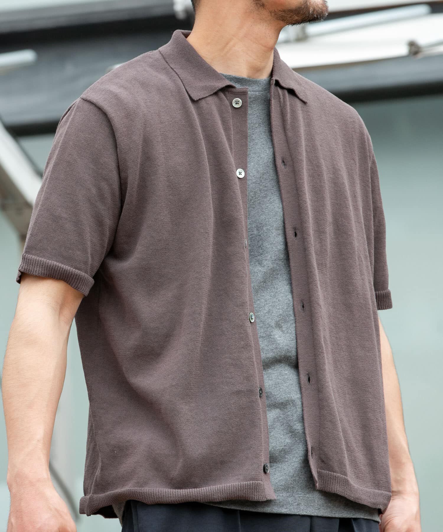 URBAN RESEARCH ROSSO「『UR TECH』AIRDRY半袖ポロカーディガン」|カーディガン|