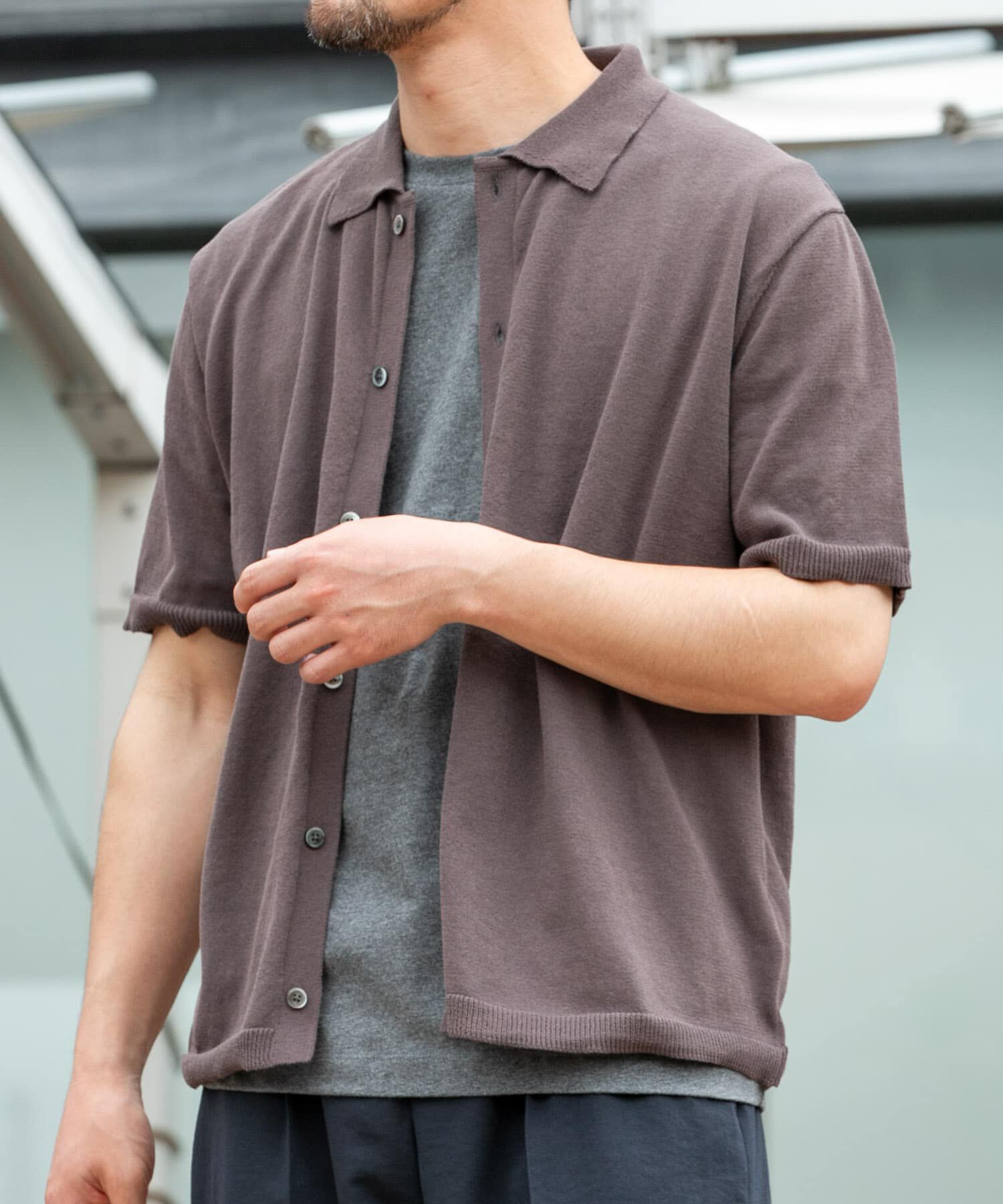 URBAN RESEARCH ROSSO「『UR TECH』AIRDRY半袖ポロカーディガン」|カーディガン|