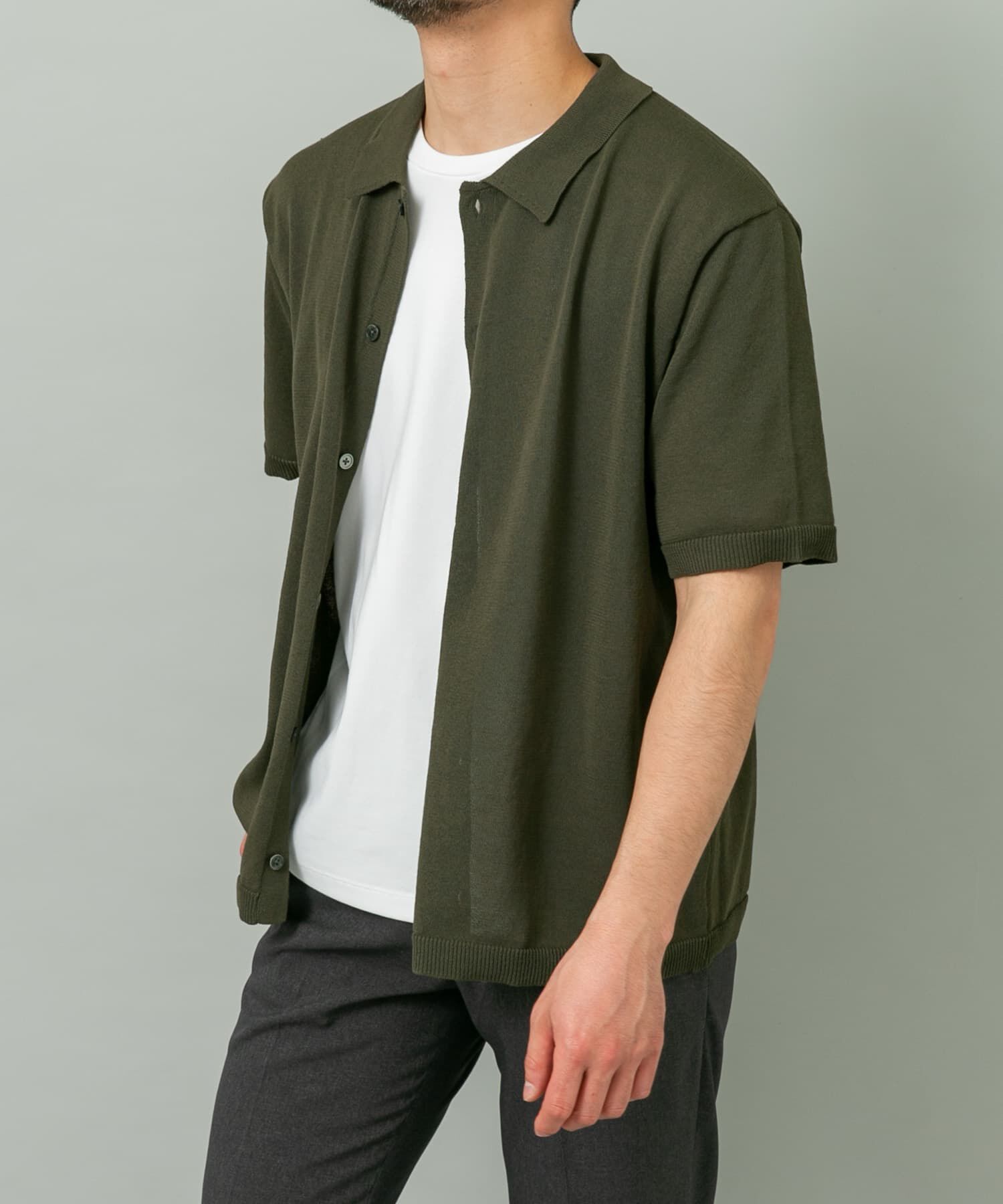 URBAN RESEARCH ROSSO「『UR TECH』AIRDRY半袖ポロカーディガン」|カーディガン|