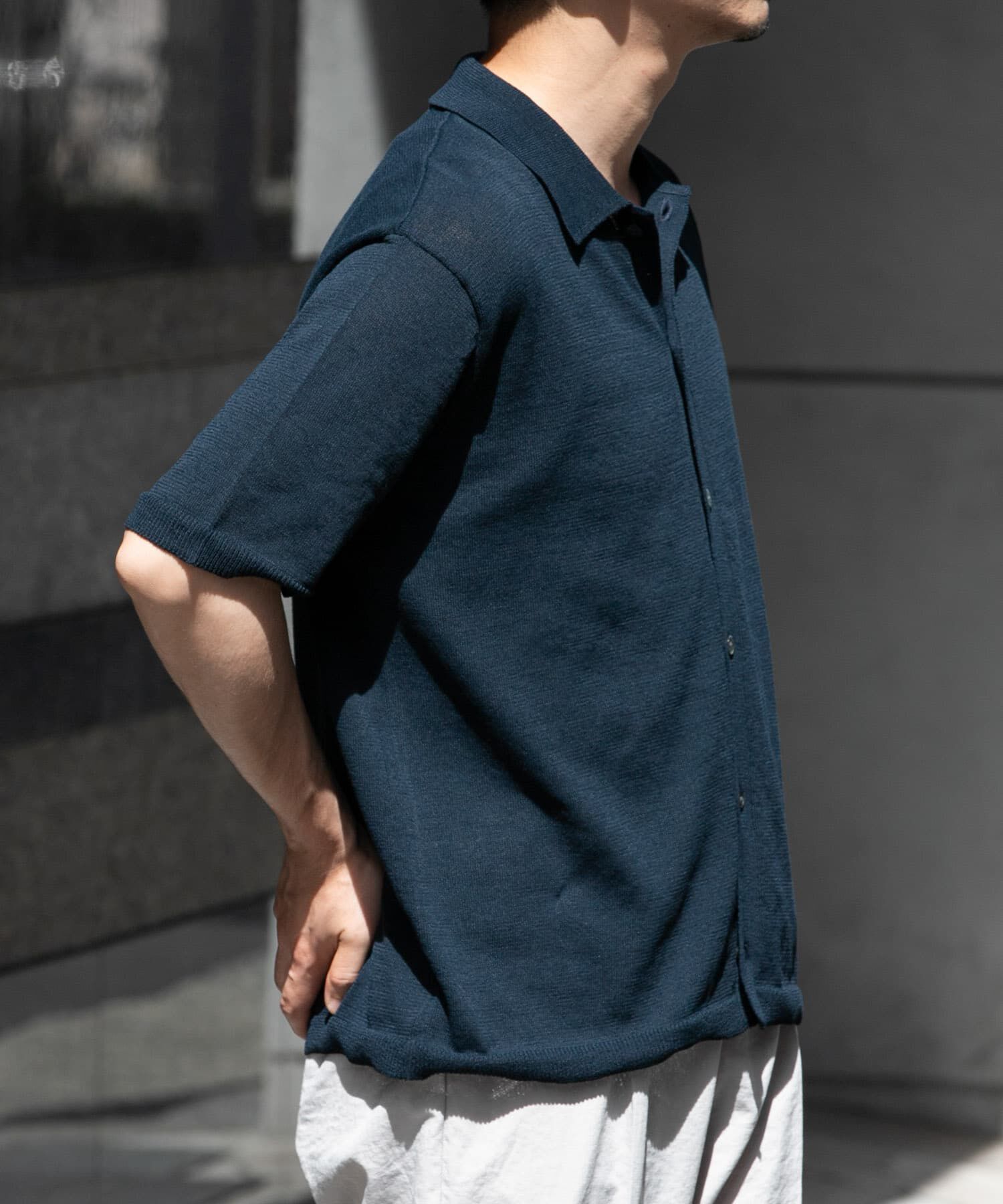 URBAN RESEARCH ROSSO「『UR TECH』AIRDRY半袖ポロカーディガン」|カーディガン|