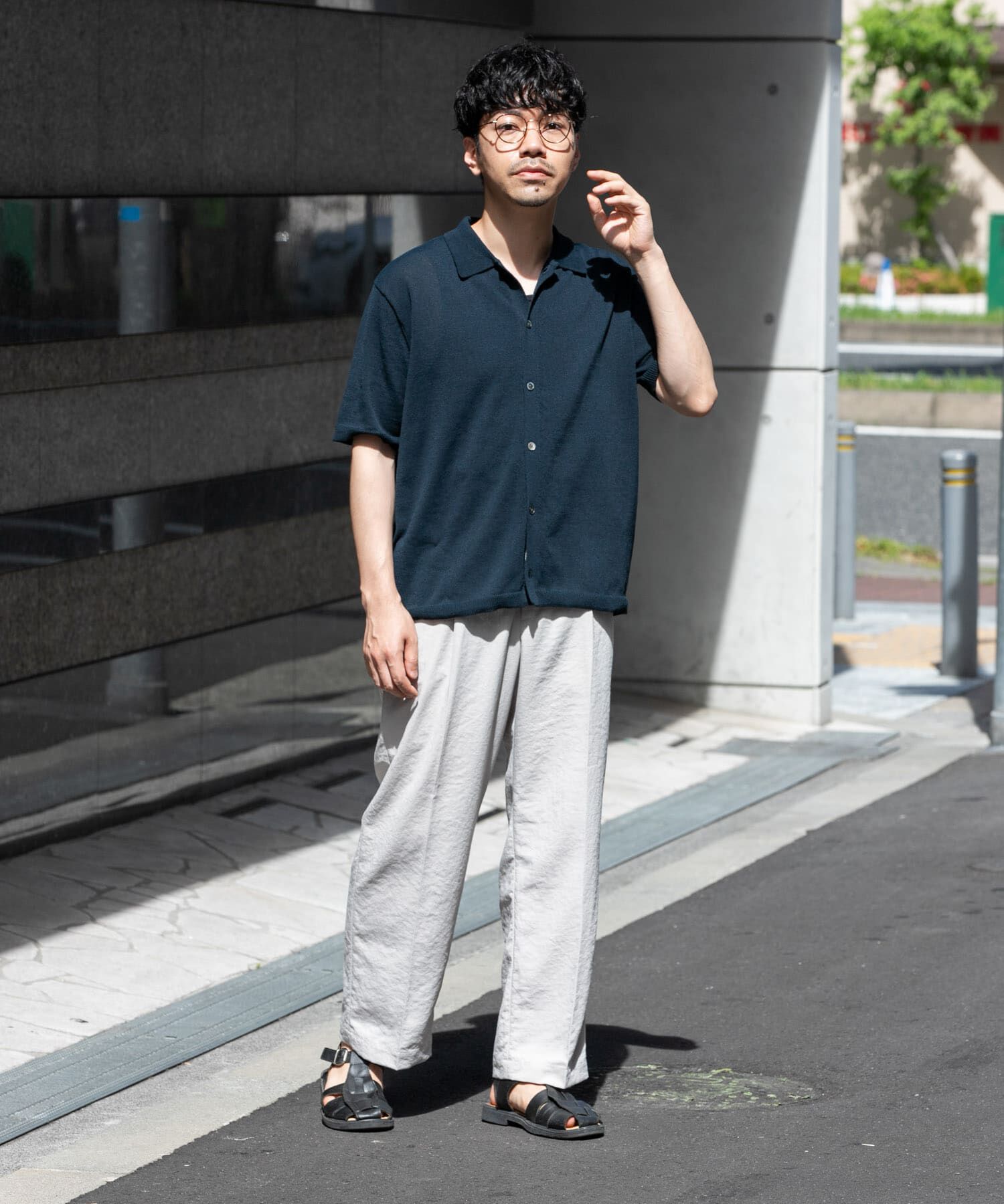 URBAN RESEARCH ROSSO「『UR TECH』AIRDRY半袖ポロカーディガン」|カーディガン|