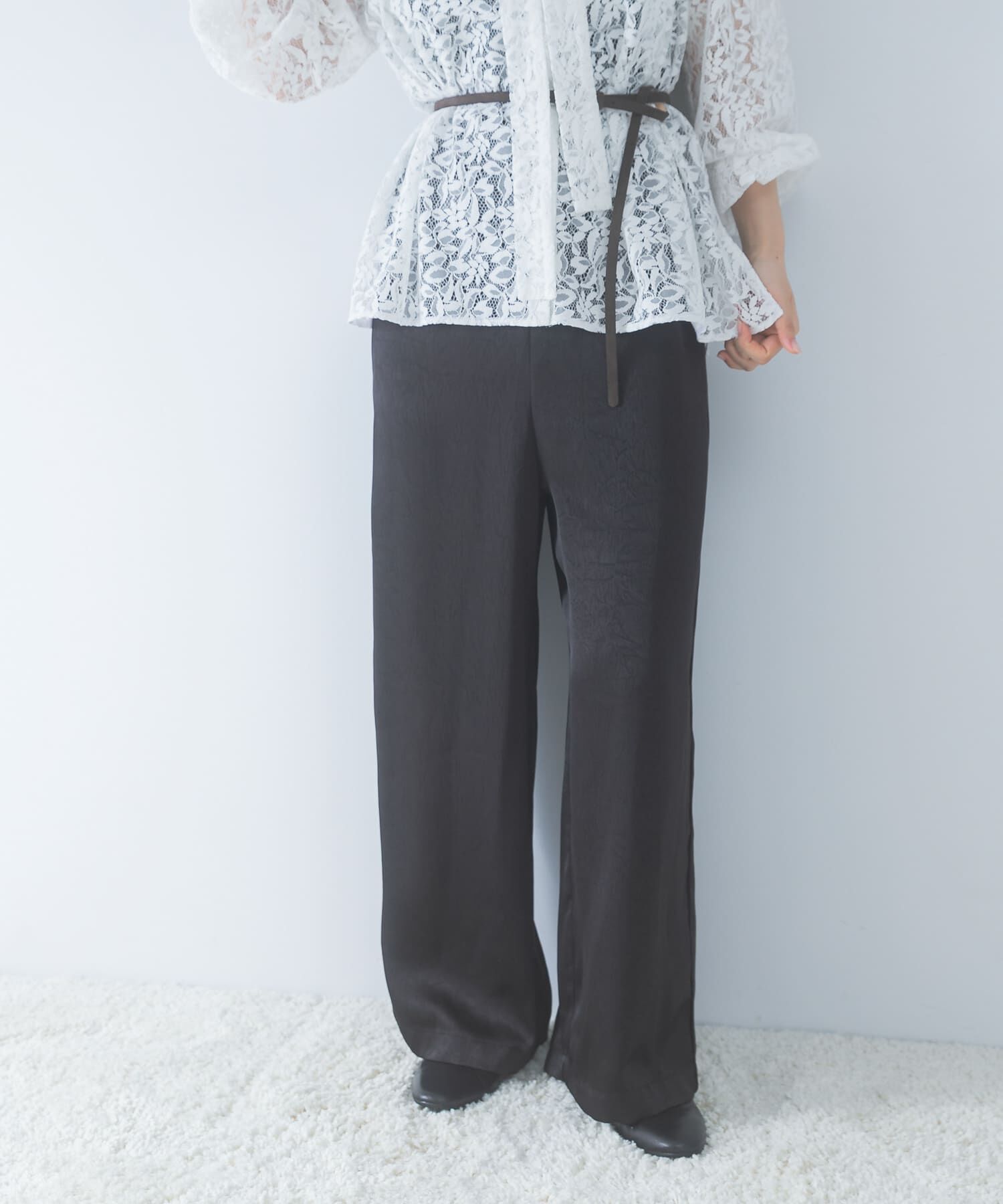 URBAN RESEARCH ROSSO「サテンイージーストレートパンツ」|その他|