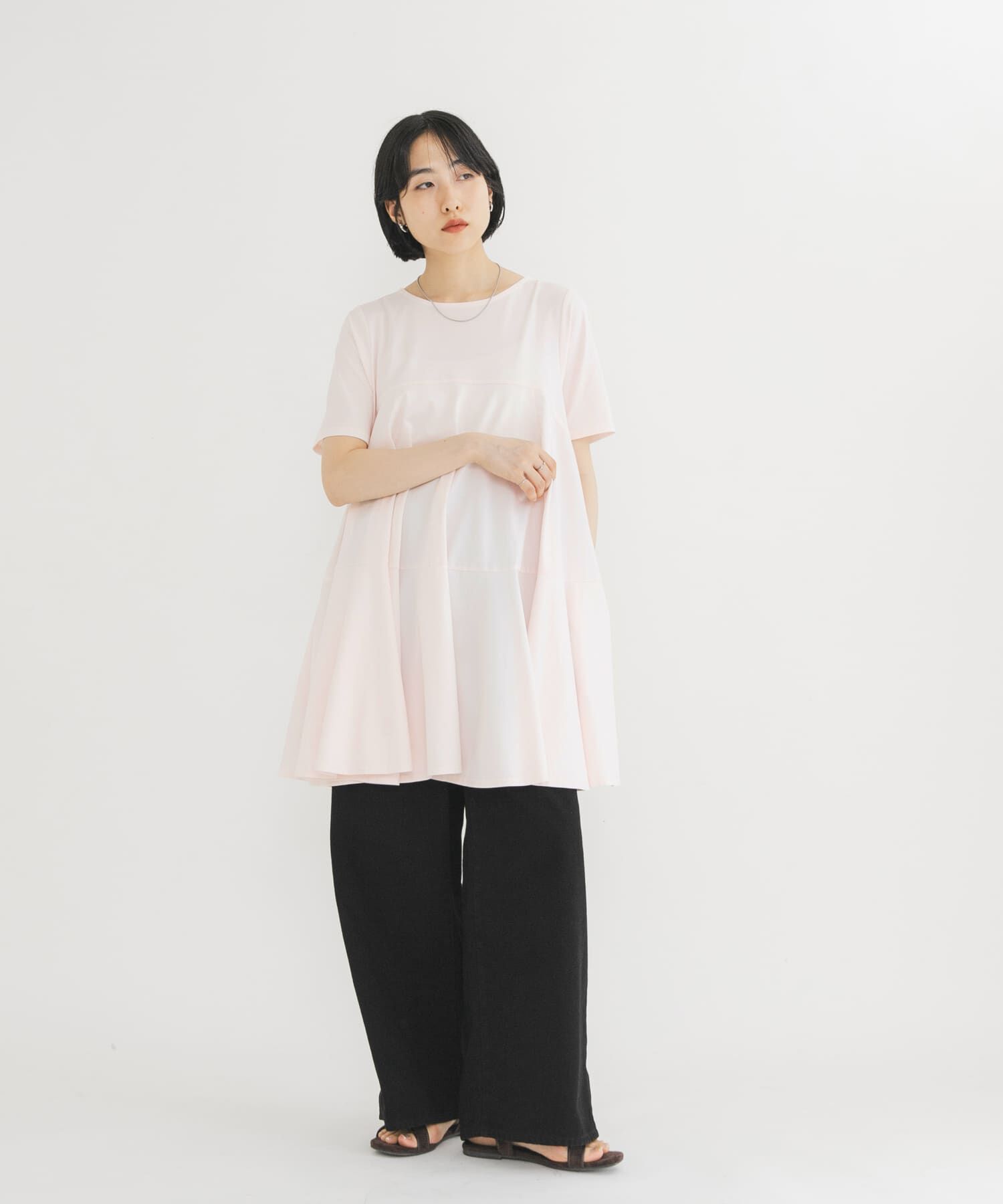  「ボリュームヘムカットミニワンピース」|ワンピース|