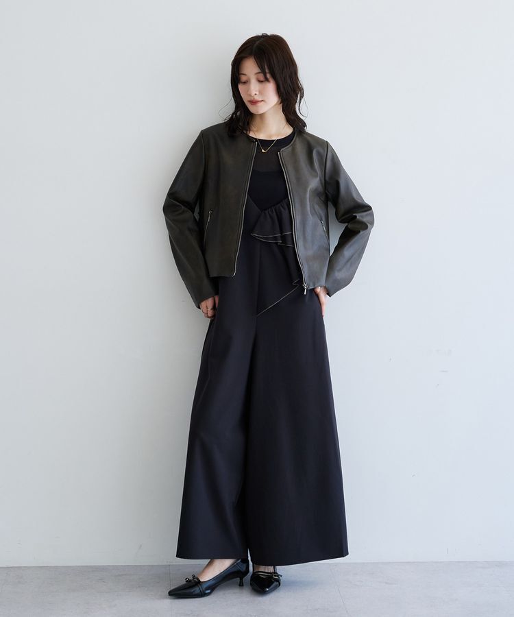 YECCA VECCA「ラッフルキャミオールインワン」|オールインワン|