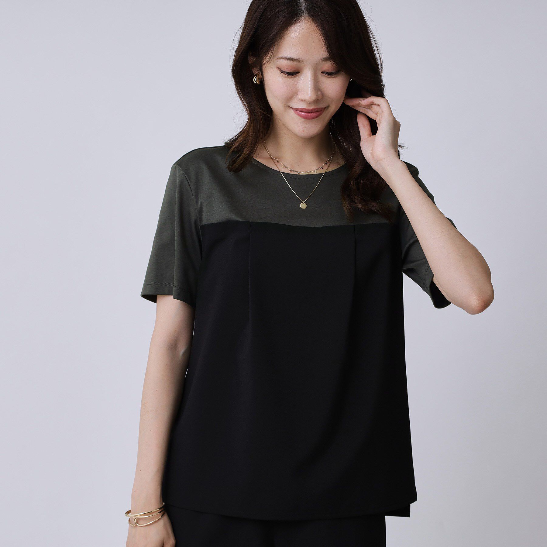 COUP DE CHANCE「【手洗い可】レイヤード風カットソー」|Tシャツ・カットソー|