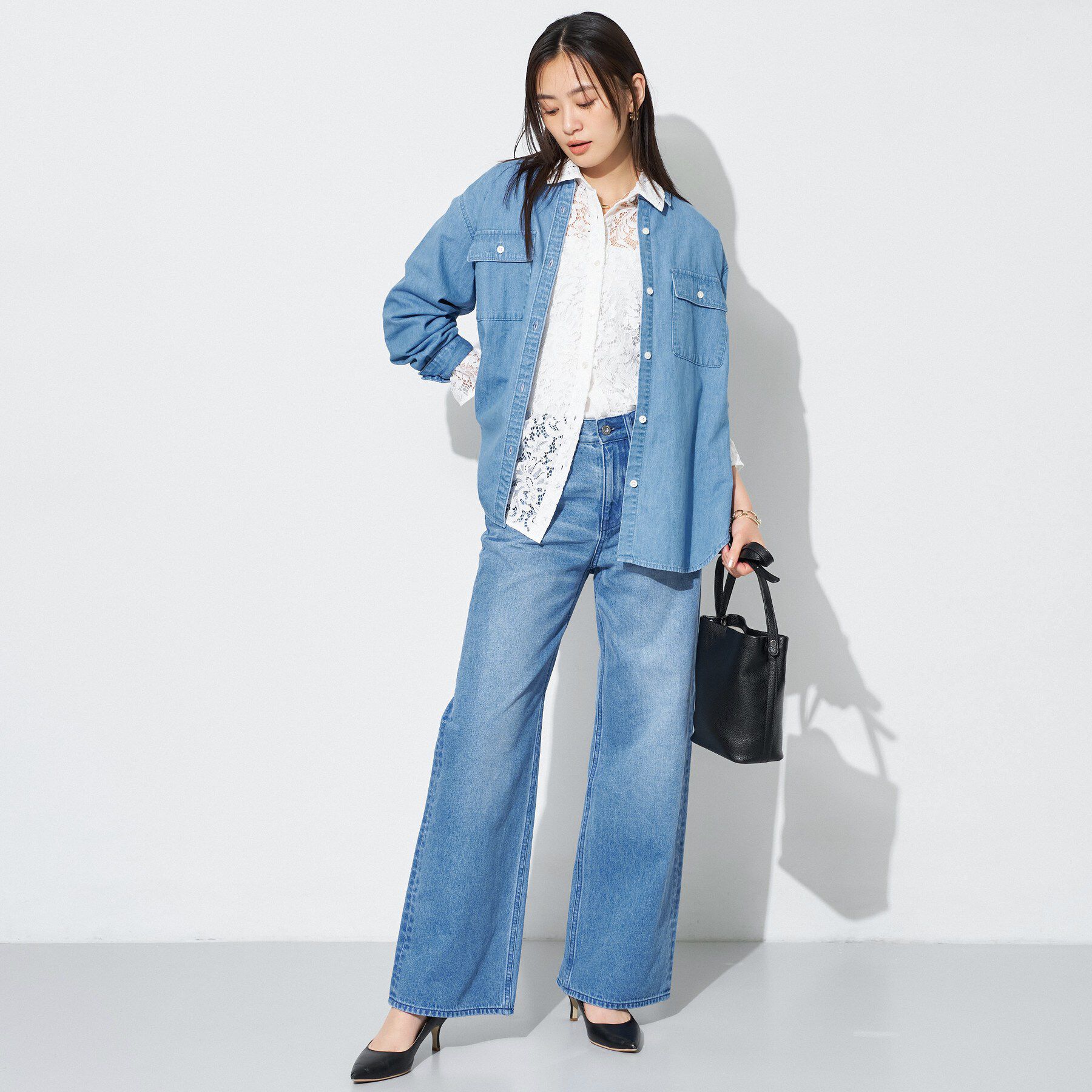 INDIVI「【新作登場！】美脚ワイドデニム」|その他|