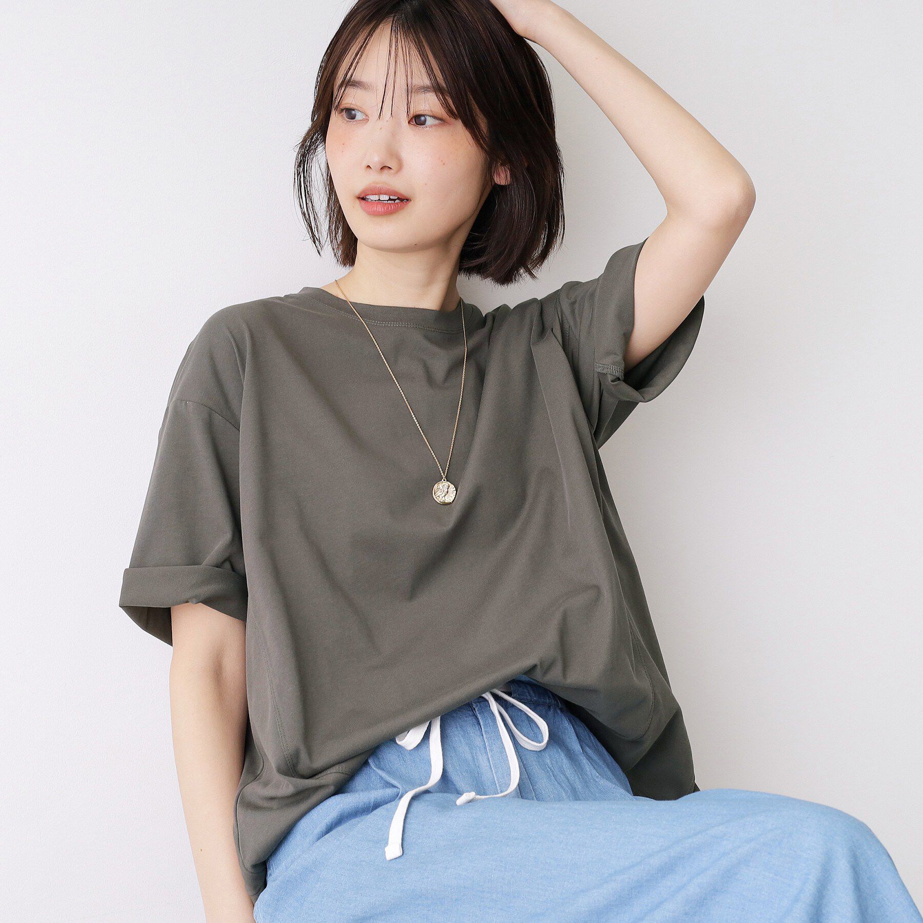 Dessin「【UVカット/接触冷感】プレーティングTシャツ」|Tシャツ・カットソー|