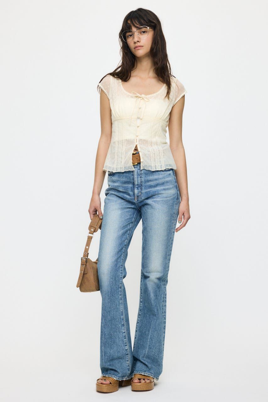 MOUSSY「TULLE PINTUCKブラウス」|シャツ・ブラウス|