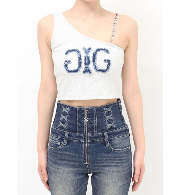 GYDA「Denim Symmetry GYDAワンショルチェーンタンクトップ」|タンクトップ|