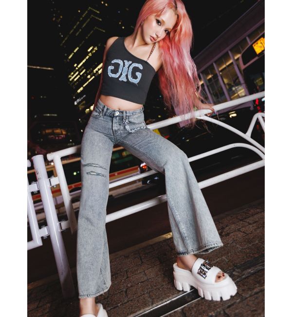 GYDA「Denim Symmetry GYDAワンショルチェーンタンクトップ」|タンクトップ|