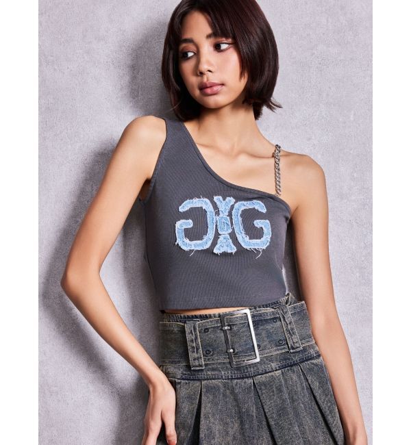 GYDA「Denim Symmetry GYDAワンショルチェーンタンクトップ」|タンクトップ|チャコールグレー