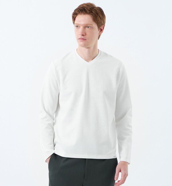MACKINTOSH PHILOSOPHY「VネックロンT サーフニット」|Tシャツ・カットソー|ホワイト