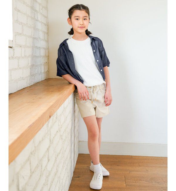 ikka kids「【親子コーデ】 裾シャーリングシャツ (110cm~160cm)」|シャツ・ブラウス|
