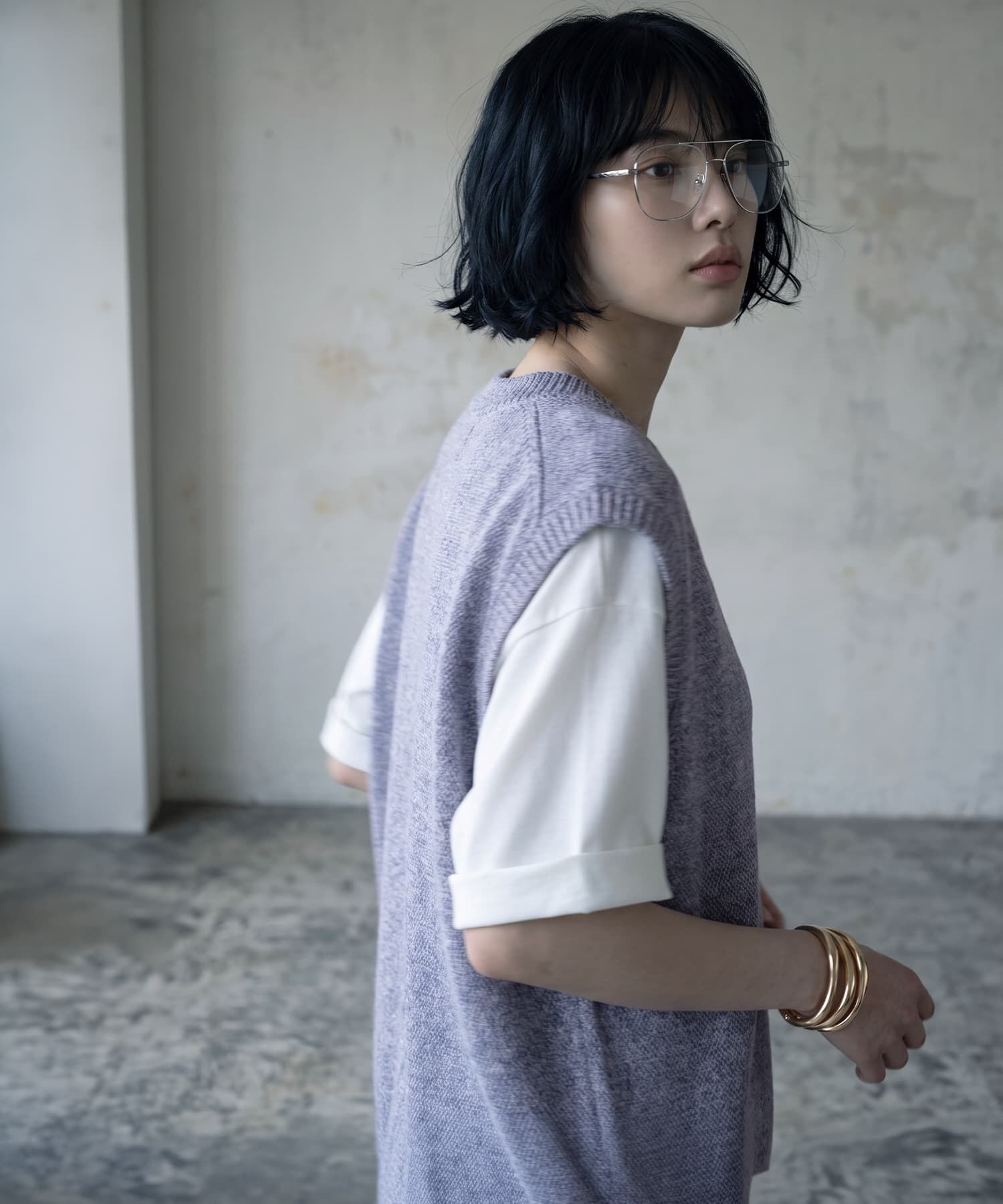 STYLE DELI「【BLK001】ドライタッチＶネックベスト」|ベスト・ジレ|