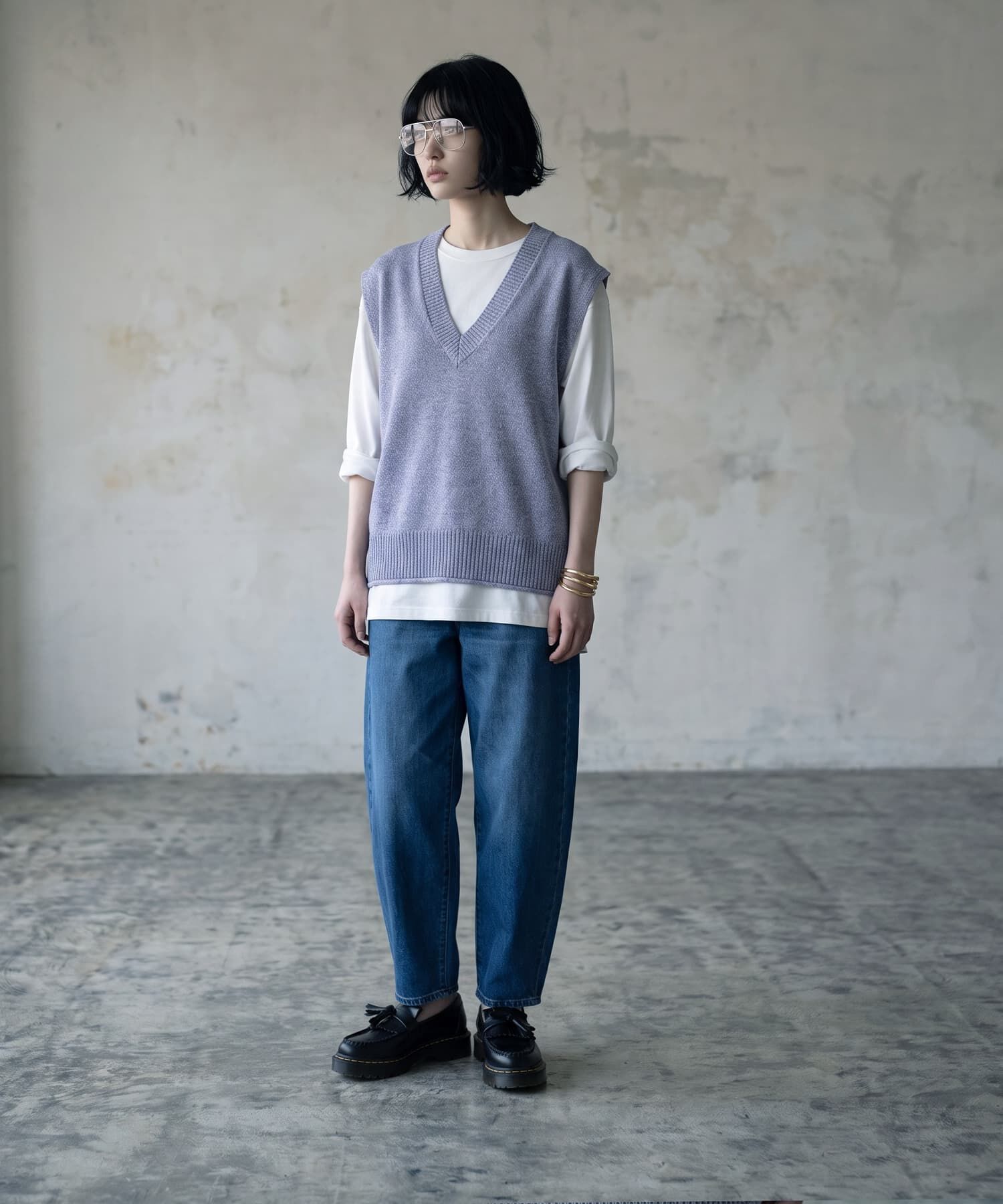STYLE DELI「【BLK001】ドライタッチＶネックベスト」|ベスト・ジレ|