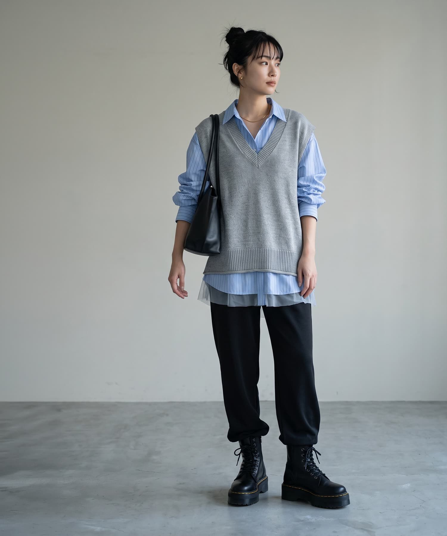 STYLE DELI「【BLK001】ドライタッチＶネックベスト」|ベスト・ジレ|