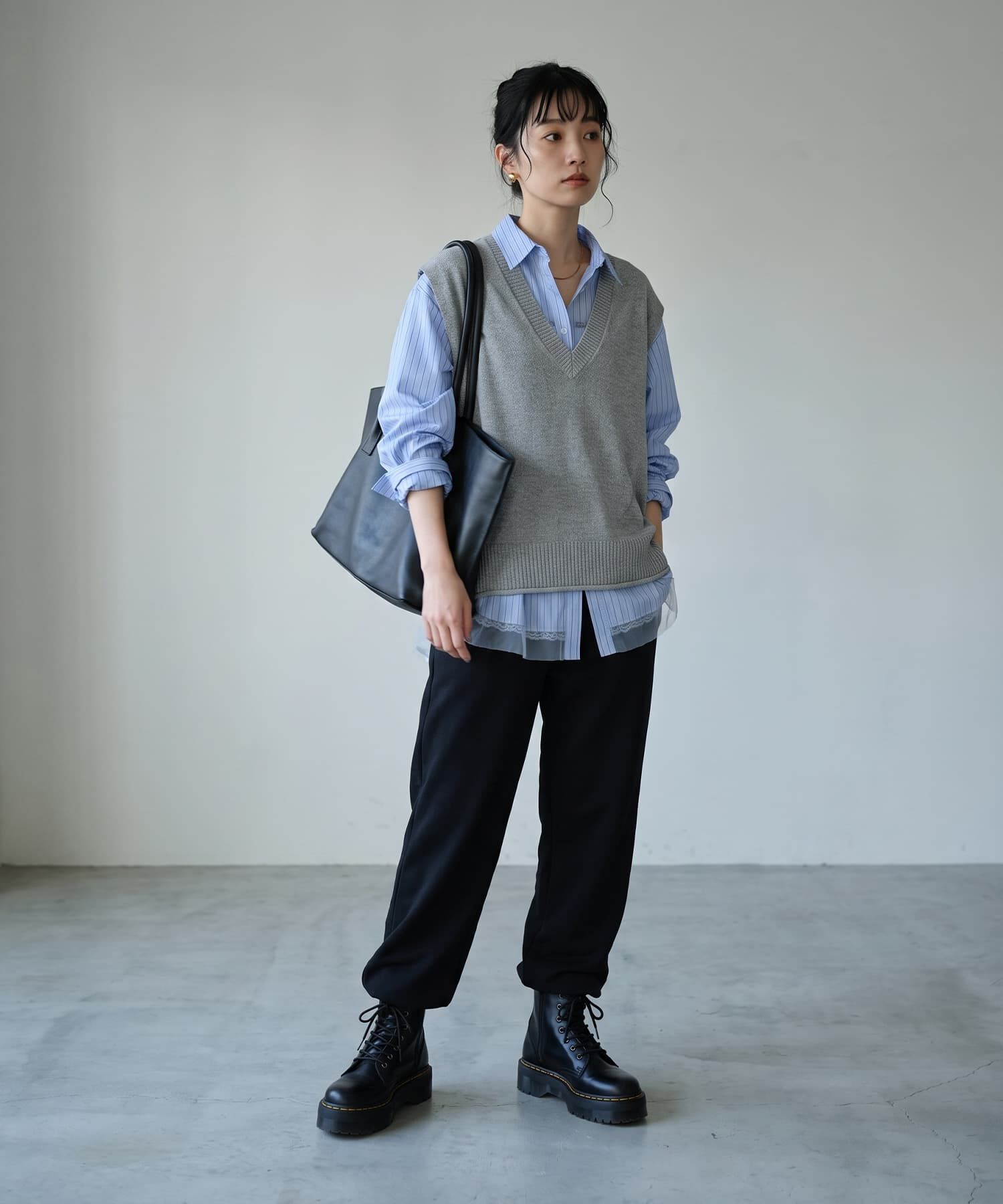 STYLE DELI「【BLK001】ドライタッチＶネックベスト」|ベスト・ジレ|