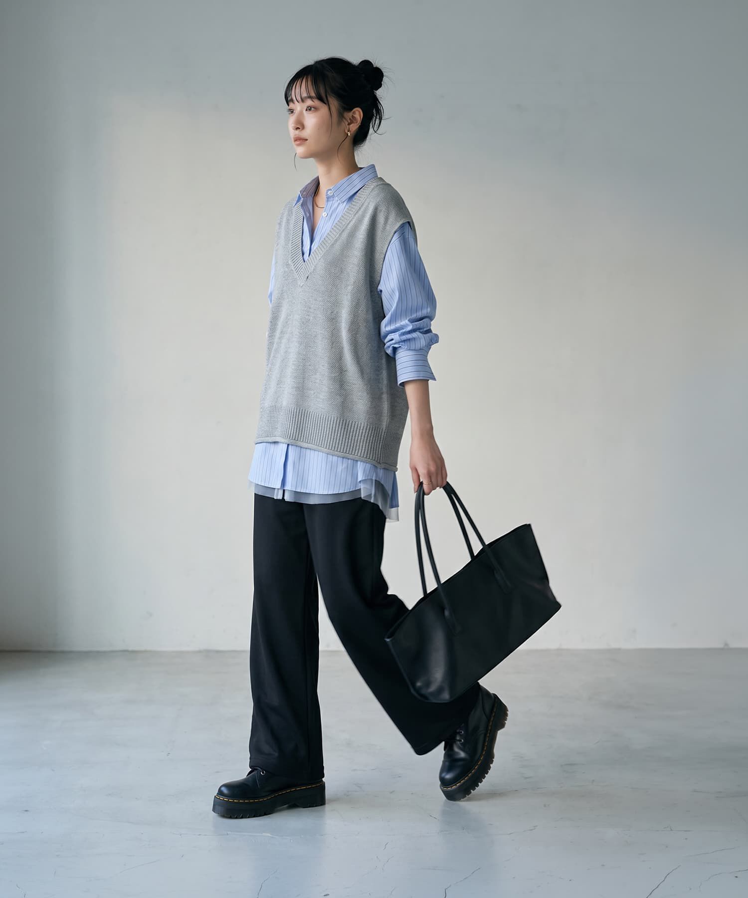 STYLE DELI「【BLK001】ドライタッチＶネックベスト」|ベスト・ジレ|