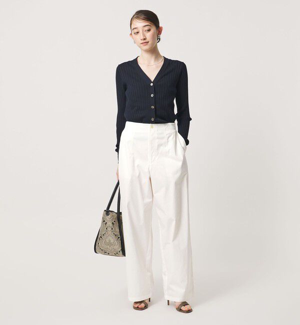 UNITED ARROWS「バック ギャザー リボンデザイン パンツ」|チノ|