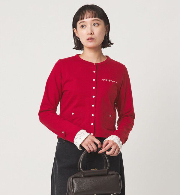 UNITED ARROWS green label relaxing「＜To b. by agnes b.コラボ＞ドットボタン カーディガン」|カーディガン|RED
