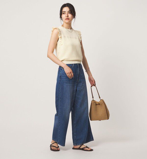 UNITED ARROWS green label relaxing「フリル ノースリーブ ニット」|ニット・セーター|