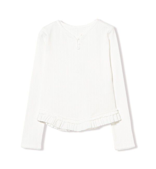 Ray BEAMS 「アイレット フリル ヘム ヘンリーネック」|Tシャツ・カットソー|